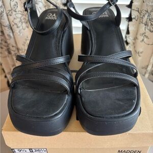 Madden Black Women's Platform Sandals